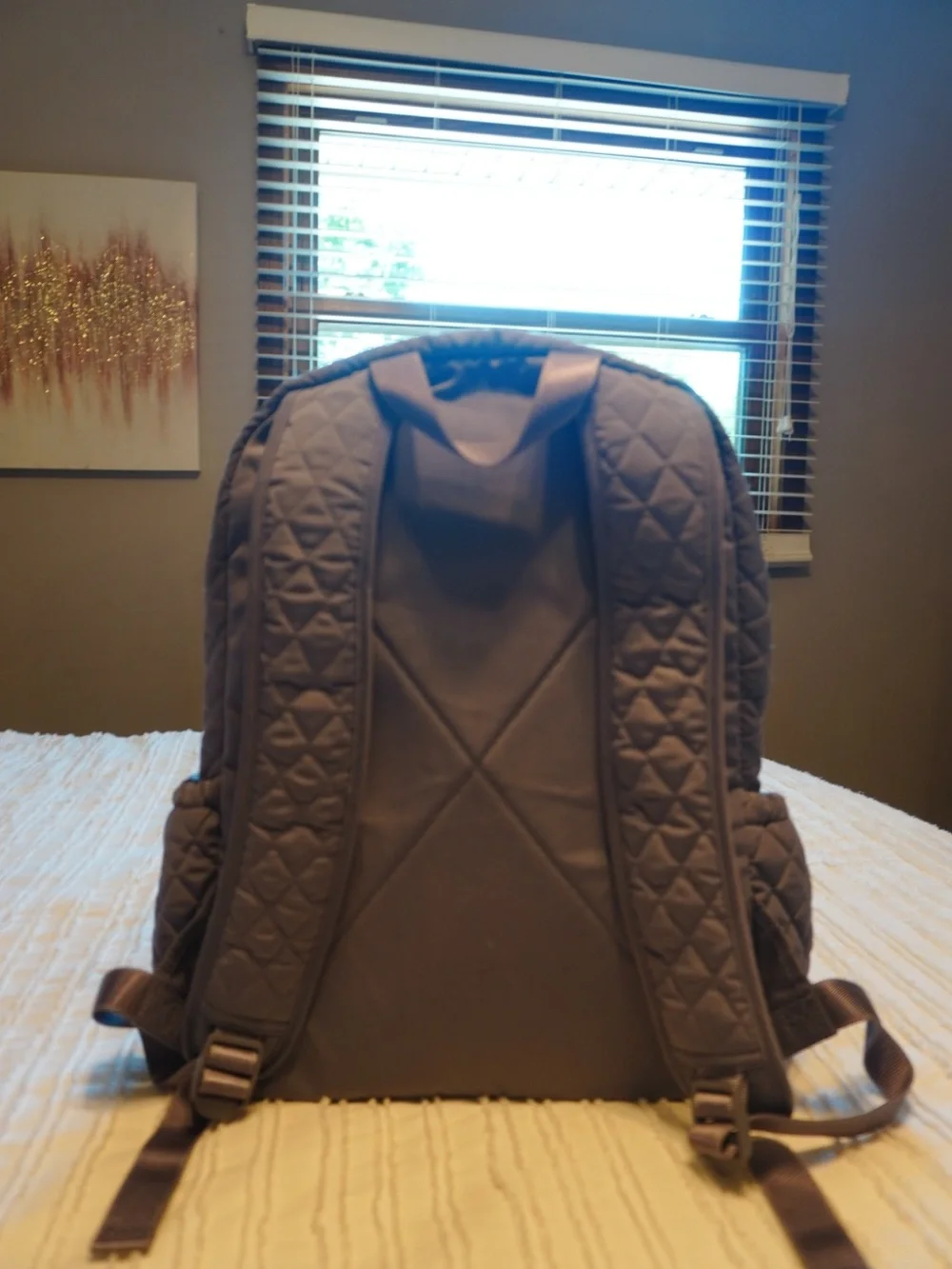 Vera Bradley Quilted Gray Backpack